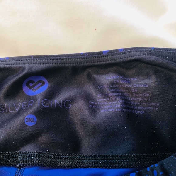 Plus Size 3X Purple Snake Skin Athletic Crops Yoga Capris Silver Icing - Picture 5 of 7